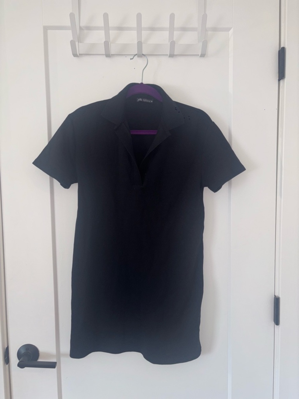 Black Polo Shirt Mini Dress by Zara